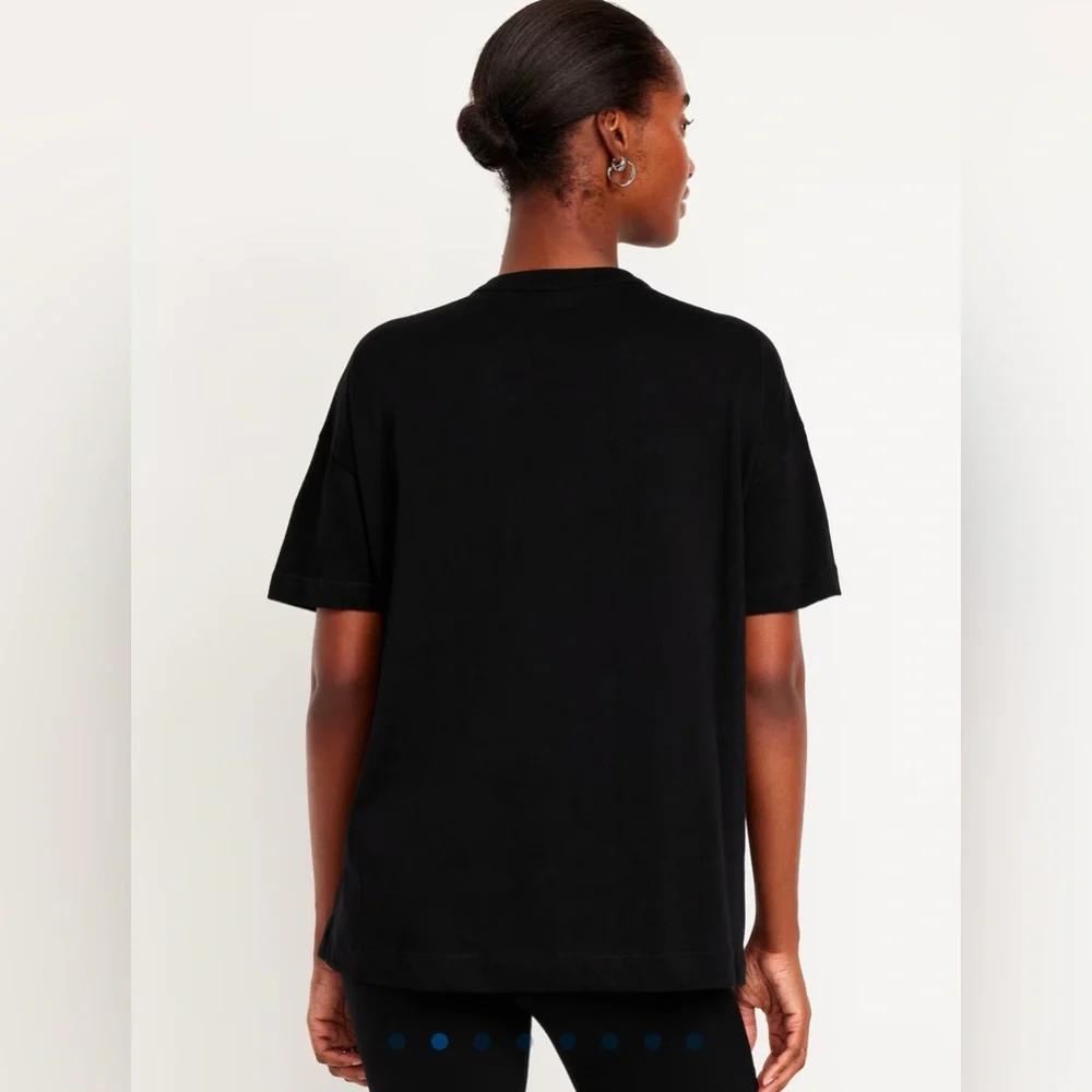 🆕 Old Navy Women's Oversized EveryWear Tunic T-Shirt Short Sleeve Black S 4-6 - Picture 2 of 16